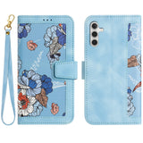 Luxury Flower Pattern Magnetic Clasp Flip Leather Case for Galaxy