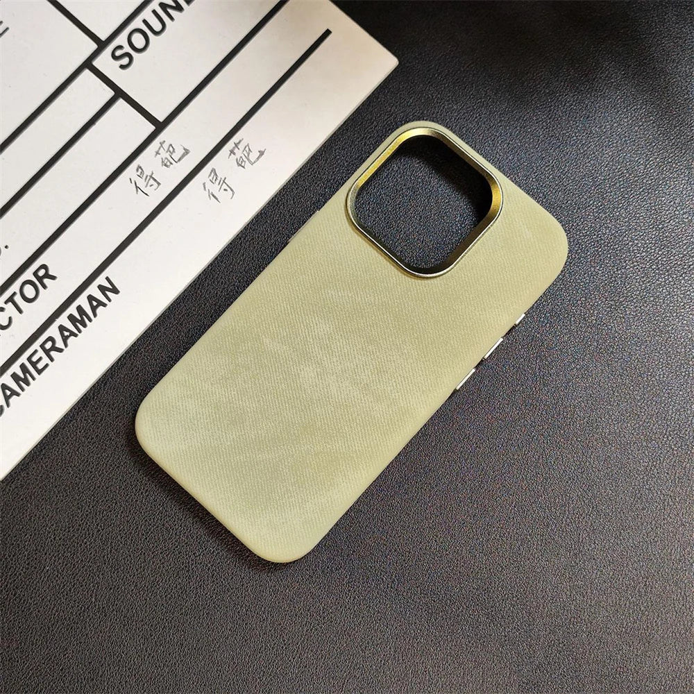 Luxury Magnetic Fiber Leather Case For iPhone