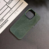 Luxury Magnetic Fiber Leather Case For iPhone