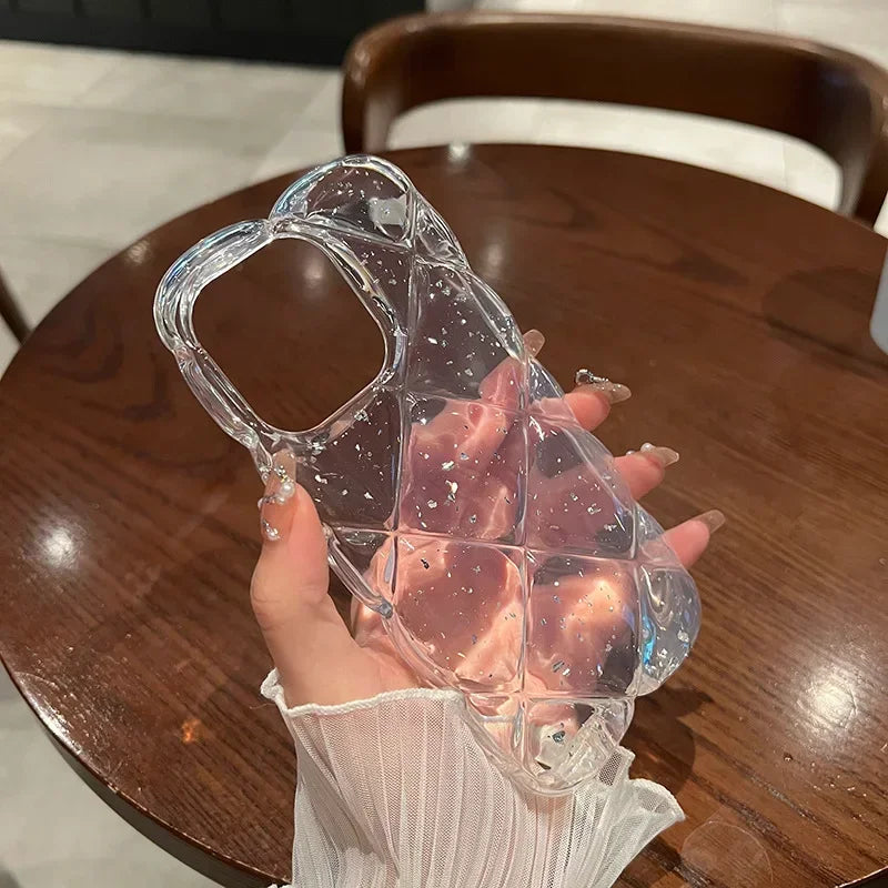 Transparent Rhombus Soft Silicone Case for iphone