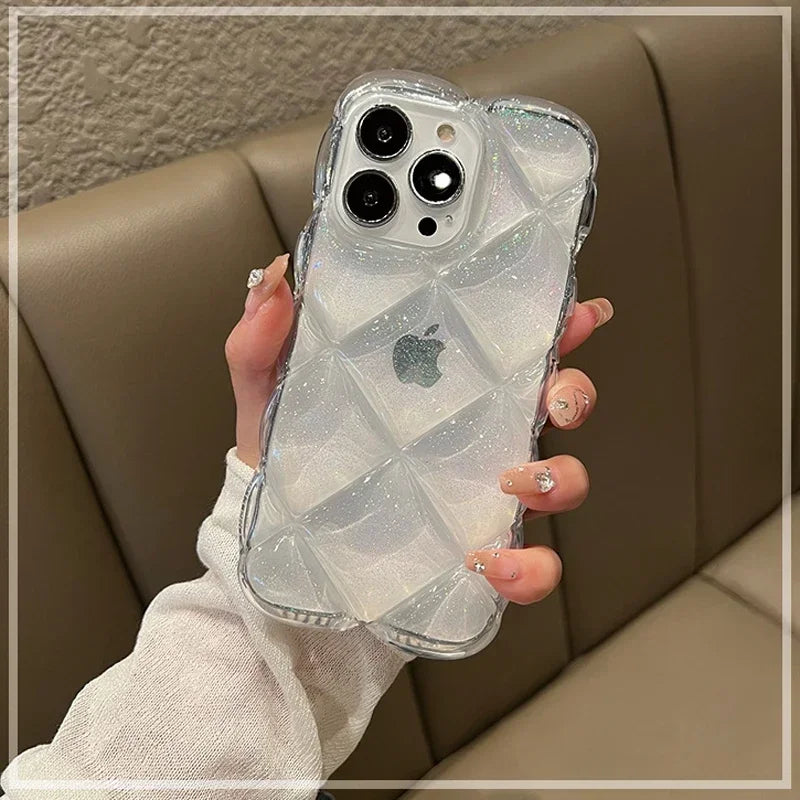 Transparent Rhombus Soft Silicone Case for iphone