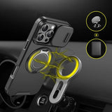 Luxury Armor Magnetic Bracket Slide Camera Protection Case For iPhon