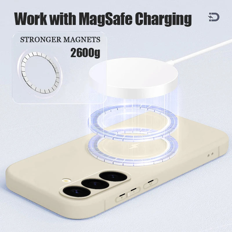 Luxury Magnetic Wireless Charge Soft Case For Samsung Galaxy