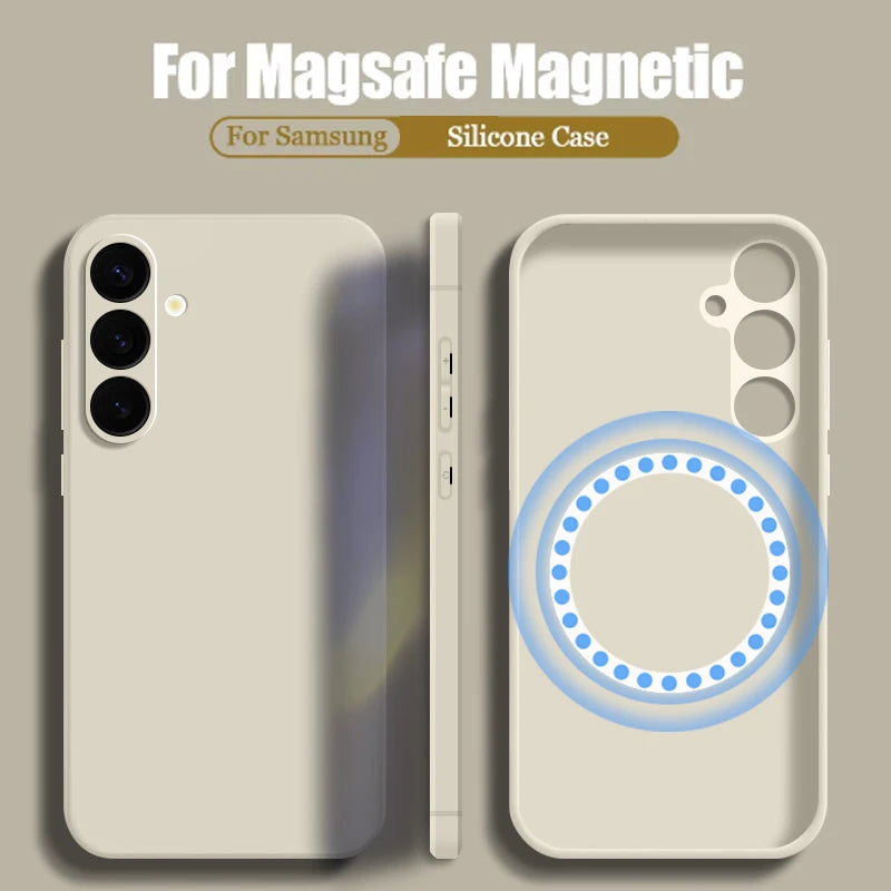 Luxury Magnetic Wireless Charge Soft Case For Samsung Galaxy