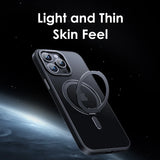 Luxury Magnetic Stand Transparent Matte Case For iphone