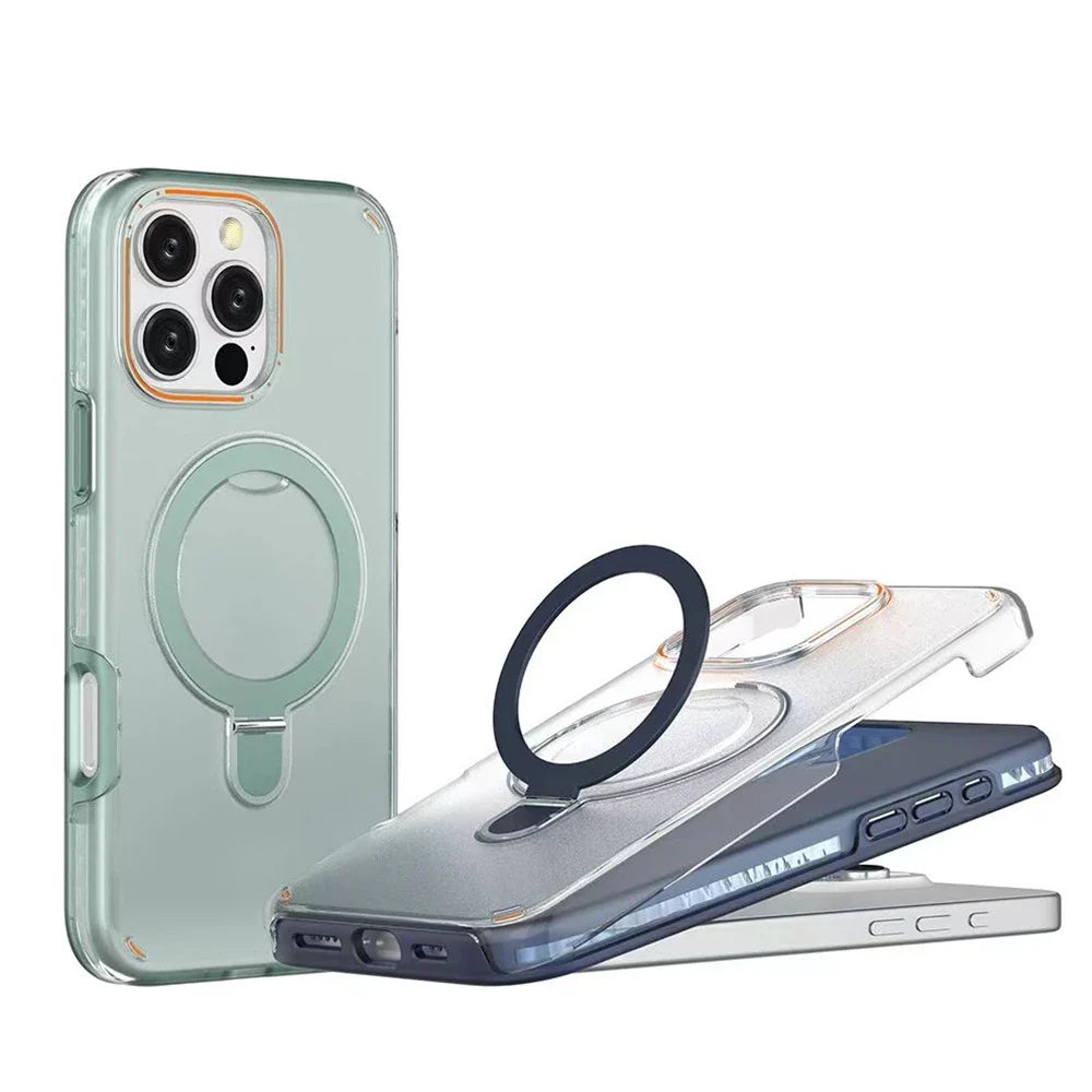 Luxury Magnetic Stand Two-Layer Protection Case For iPhone