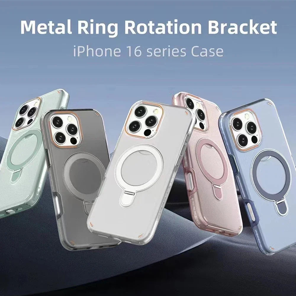 Luxury Magnetic Stand Two-Layer Protection Case For iPhone