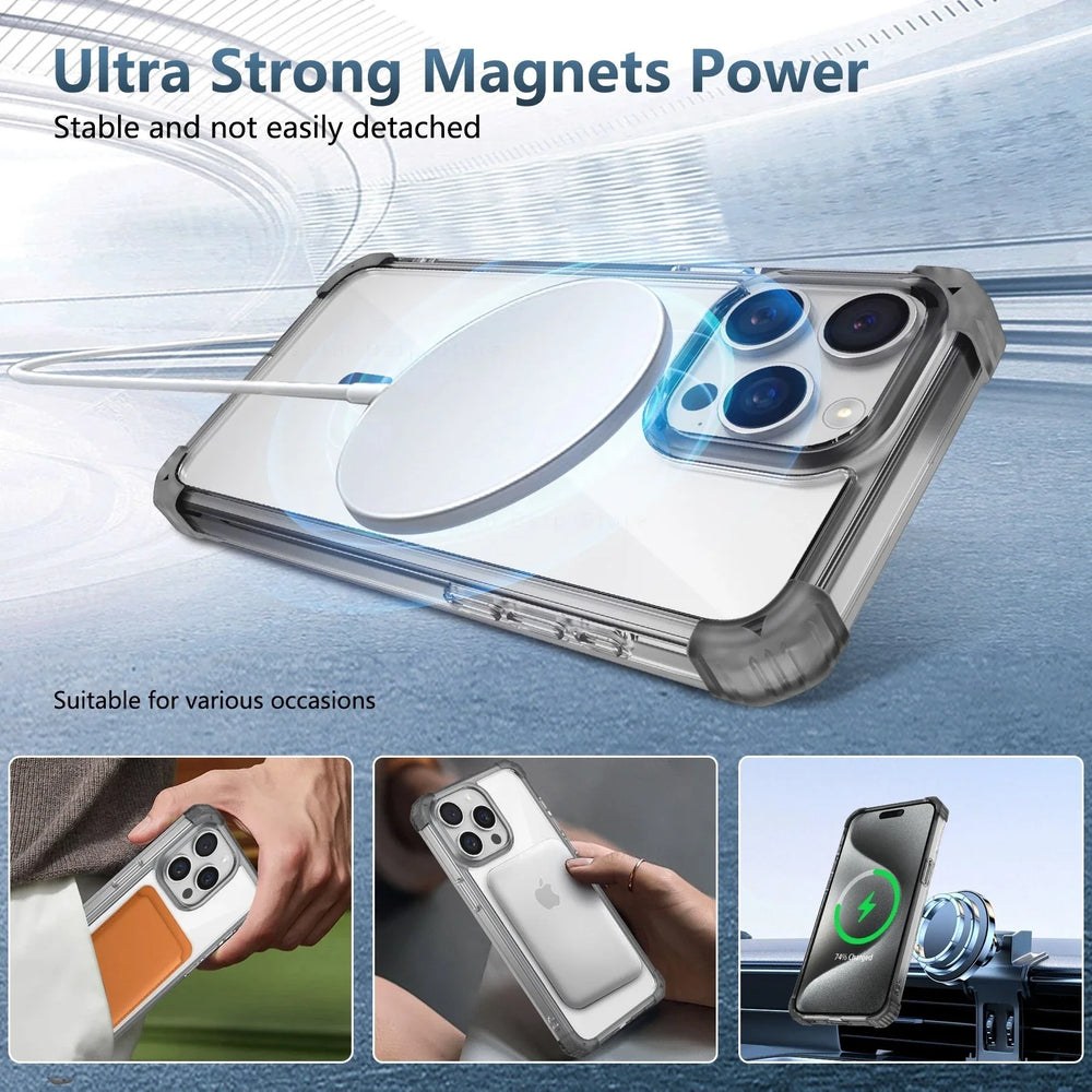 Luxury Magnetic Transparent Case For iPhone