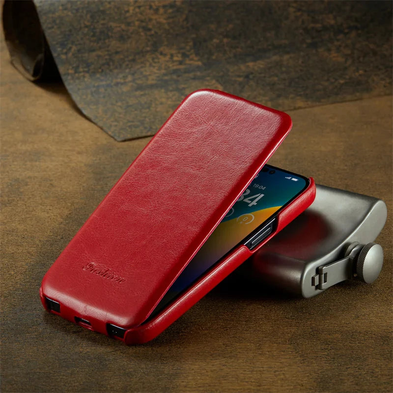 Luxury Vertical Flip Leather Full Package Case For iPhone