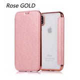 Luxury Wallet Flip Leather Shockproof Clear Case for iPhone