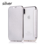 Luxury Wallet Flip Leather Shockproof Clear Case for iPhone