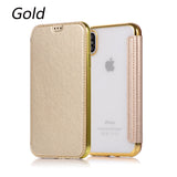 Luxury Wallet Flip Leather Shockproof Clear Case for iPhone