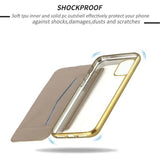 Luxury Wallet Flip Leather Shockproof Clear Case for iPhone