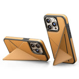 Luxury Leather Side Card Insert Folding Card Holder Case For iPhone