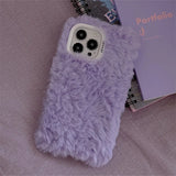 Macaron Candy Color Winter Warm Plush Case For iPhone