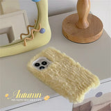 Macaron Candy Color Winter Warm Plush Case For iPhone