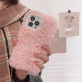 Macaron Candy Color Winter Warm Plush Case For iPhone