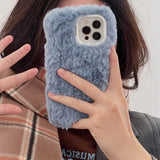 Macaron Candy Color Winter Warm Plush Case For iPhone