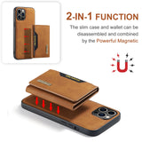 Business Card Slots Purse Magnet PU Leather wallet Case For iPhone