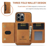 Business Card Slots Purse Magnet PU Leather wallet Case For iPhone