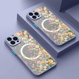 Magnetic Romantic Flowers Case For iPhone