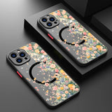 Magnetic Romantic Flowers Case For iPhone