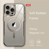 Magnetic Plating Soft Rubber Frame Case For iPhone