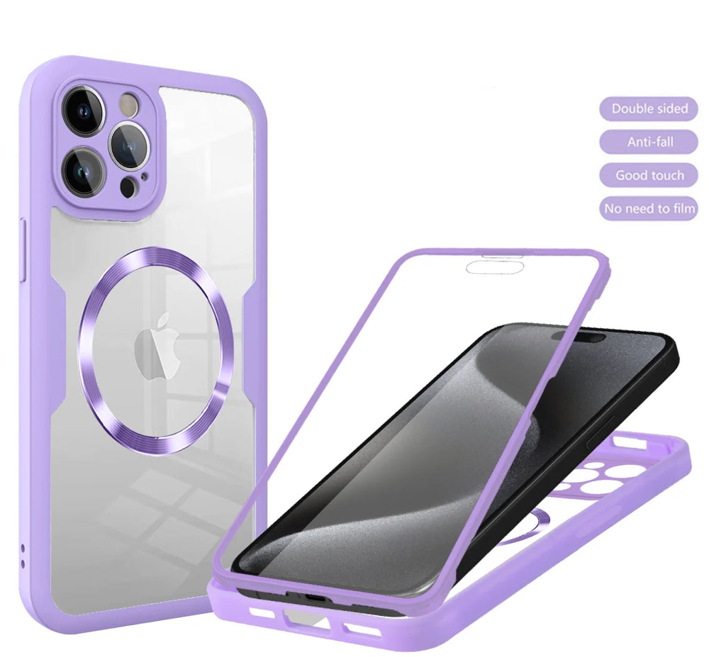 Full Body Screen Protection Car Magnetic Holder Case for iPhone