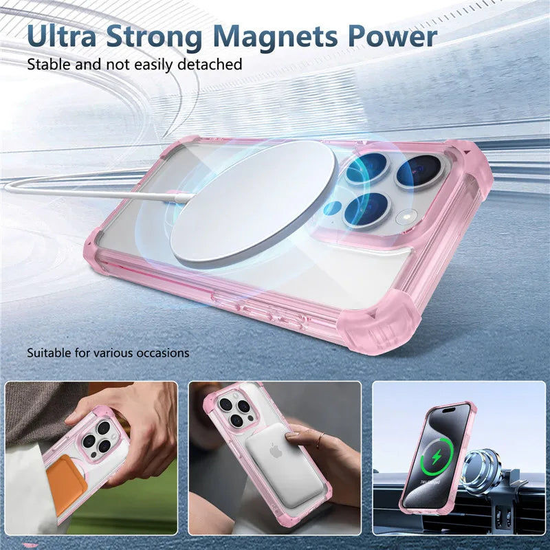 Magnetic Shockproof Clear Case for iphone