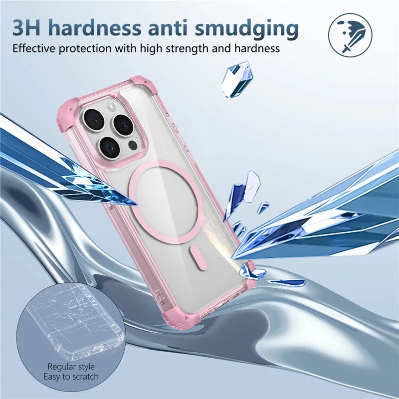 Magnetic Shockproof Clear Case for iphone