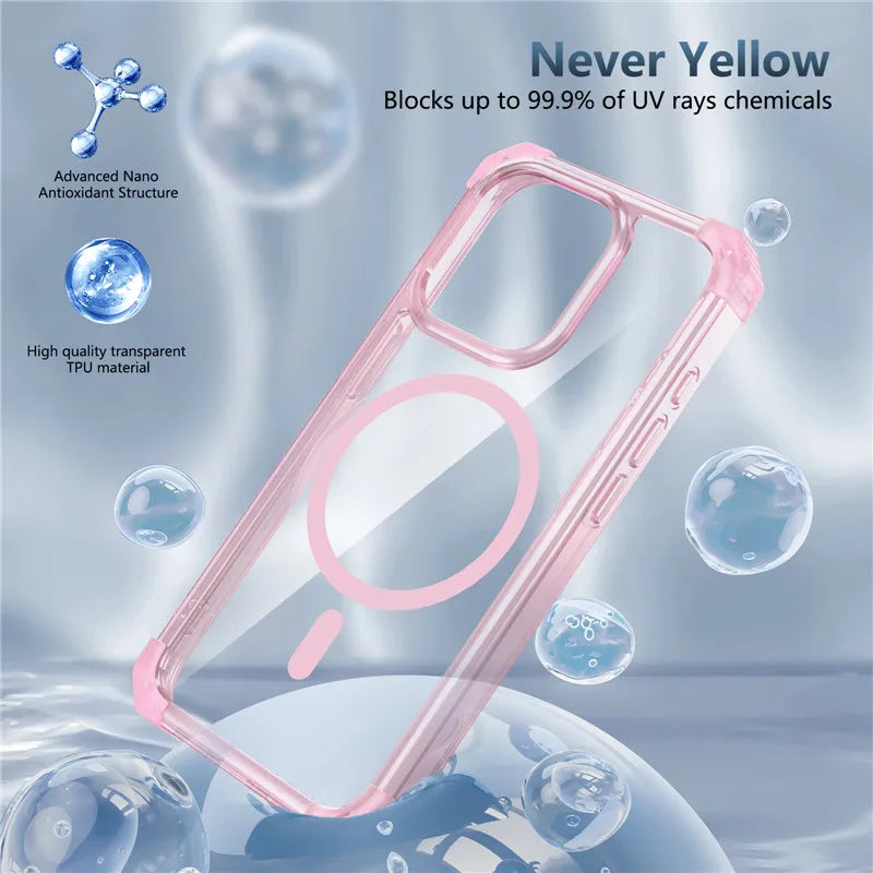 Magnetic Shockproof Clear Case for iphone