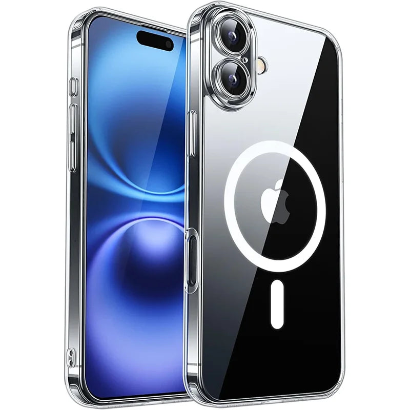 Magnetic Luxury Armor Shockproof Matte Translucent PC Case For iPhone