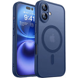 Magnetic Luxury Armor Shockproof Matte Translucent PC Case For iPhone