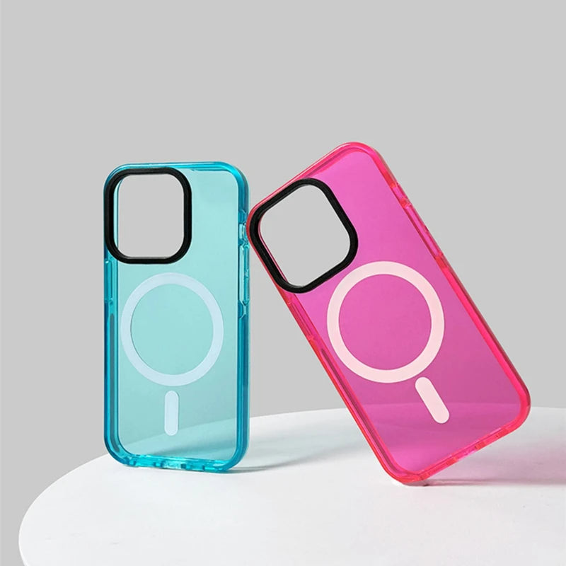 Neon color Soft silicone Magnetic Case for iPhone