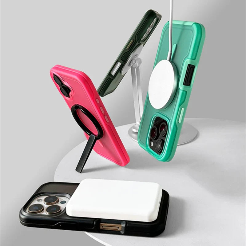 Neon Color Translucent Magnetic Case For iPhone