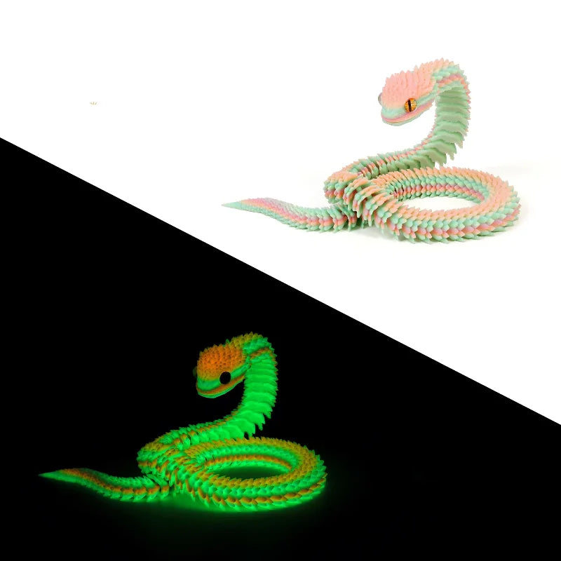 New 30cm 3D Printed Snake Desk Accessories Decoration Year Ornament