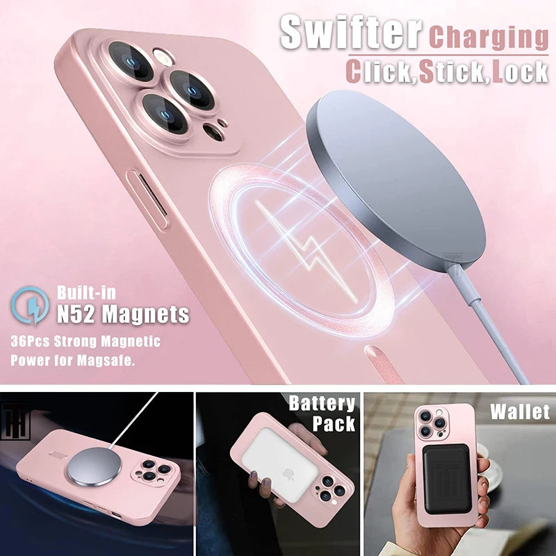 New Soft Silicone Magnetic Matte AntiSkid Protect Case For iPhone