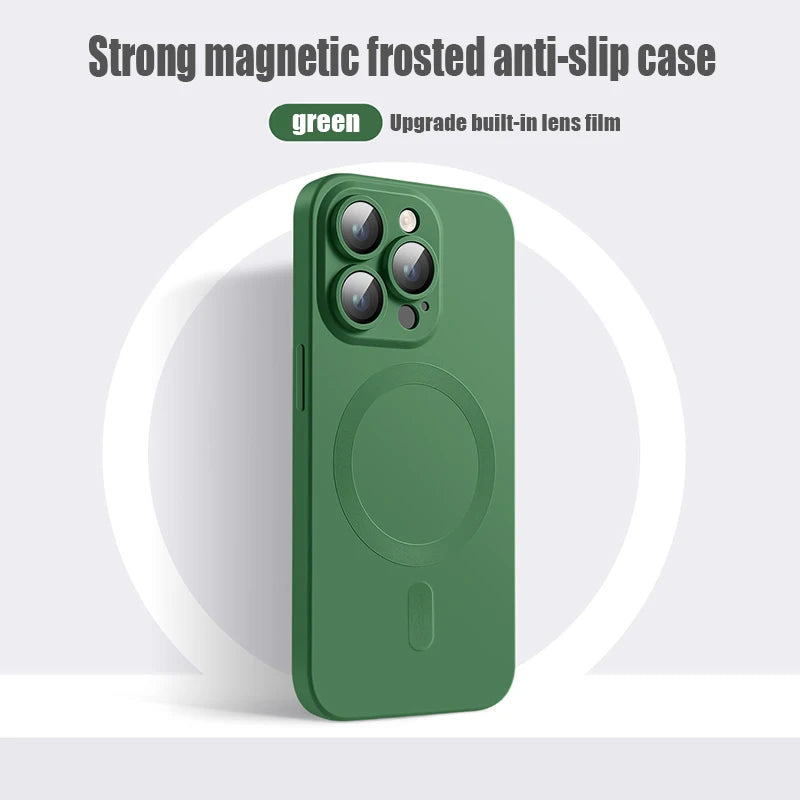 New Soft Silicone Magnetic Matte AntiSkid Protect Case For iPhone