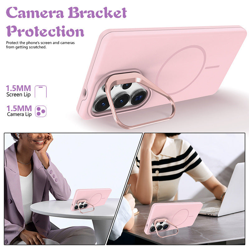 Lens Holder Magnetic Charging and Shockproof Phone Case for Samsung