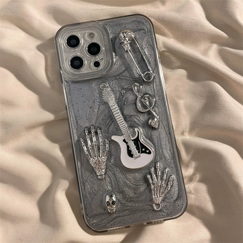 Cement gray metal guitar trendy cool style Case for iPhone