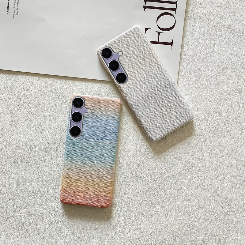 Gradient color half leather Case for iPhone