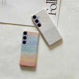 Gradient color half leather Case for iPhone