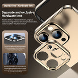 Metal Frame Flat Corner Silicone Case For iPhone