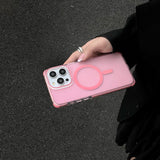 Frosted solid color electroplated buttons case for iPhone