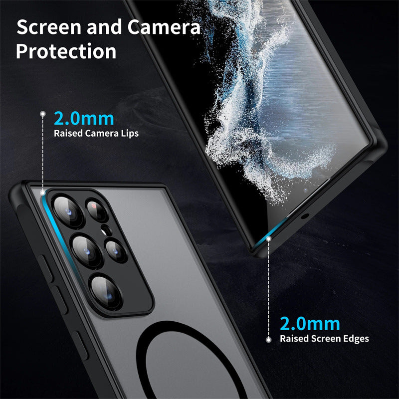 Magnetic Skin-Friendly Frosted Drop-Proof Full-Coverage Phone Case for Samsung