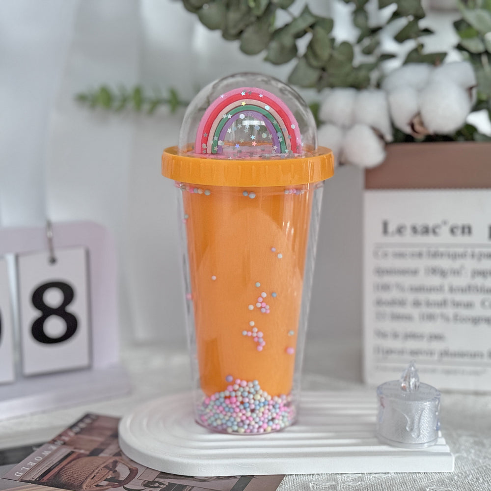 Rainbow plastic water cup