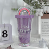 Rainbow plastic water cup