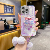 New Year Fortune Bag Stand Plush Bracelet Case for iPhone