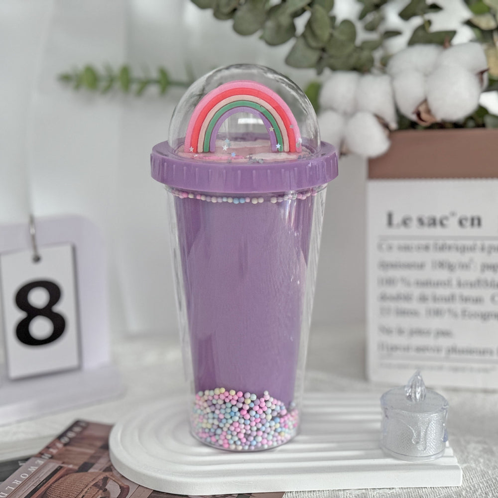 Rainbow plastic water cup