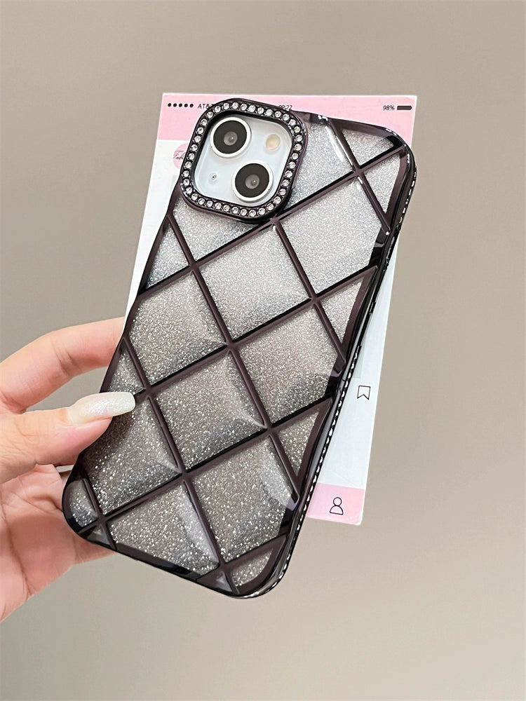 Light luxury Electroplating Three-Dimensional Diamond Glitter Case For iPhone